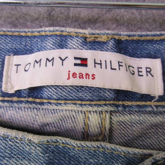 Tommy Hilfiger Jeans Womens 6 Blue High Rise Tapered Leg 100% Cotton Mom Fit - Picture 3 of 11